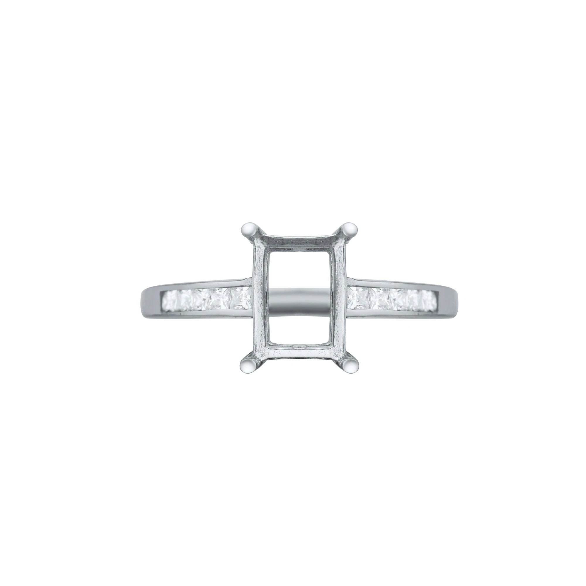 cz pedra prong bezel sólido 925 prata