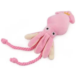 Interactive Sound - Emitting Octopus Rope Toy for Pets - Durable Chew and Teeth - Cleaning Companion (Pink)