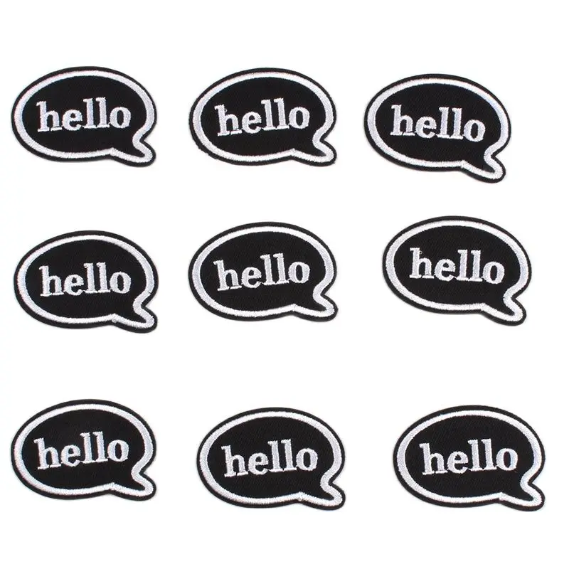 Наклейки с надписью hello 10 шт. Аппликации вышивкой Значки для одежды джинсов