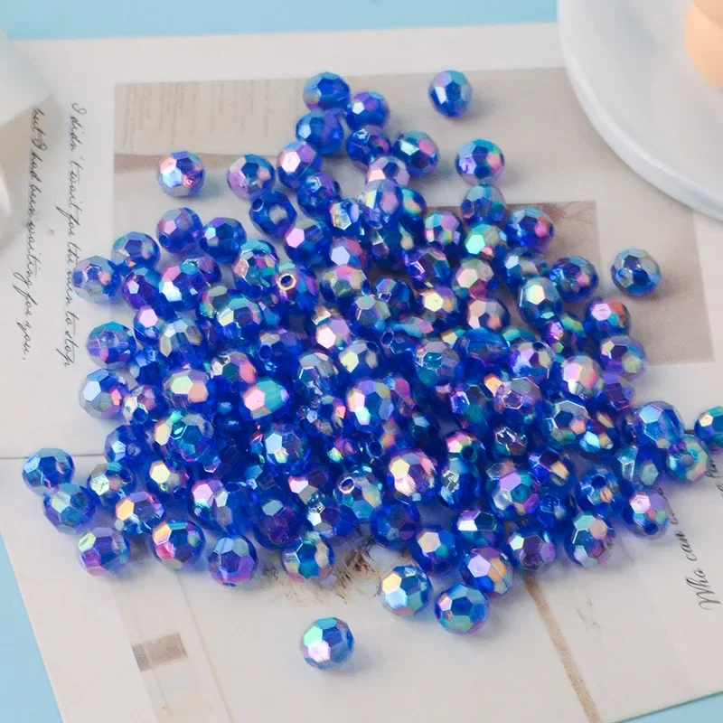 Acrylic Beads 500g AB Colored Octagonal Beads Transparent Plated Earth Beads