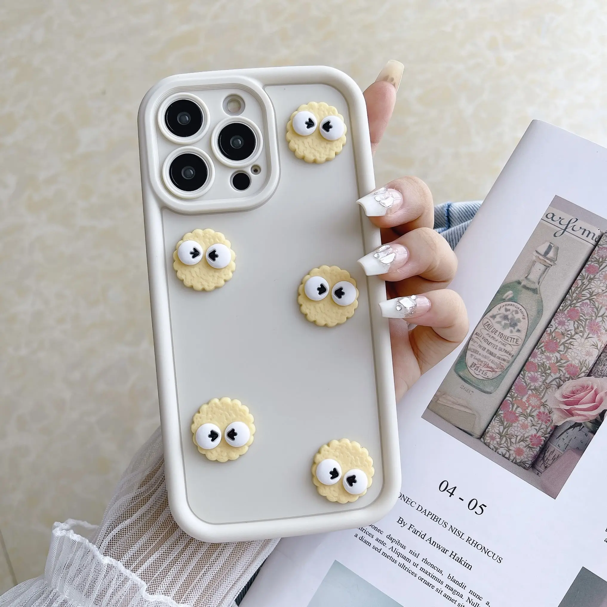 Cute 3D Biscuit Silicone Soft Phone Case - Matte Back Cover