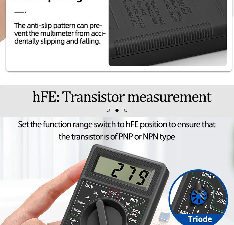 Multimetre,YellowMultimètre numérique LCD DT 830B, voltmètre