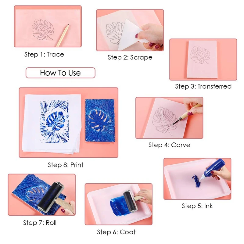 21 Pieces Block Printing Starter Tool Kit Rubber Stamp Making Kit With Stamp Block, For Stamp Carving And Printmaking portable woodworking bench