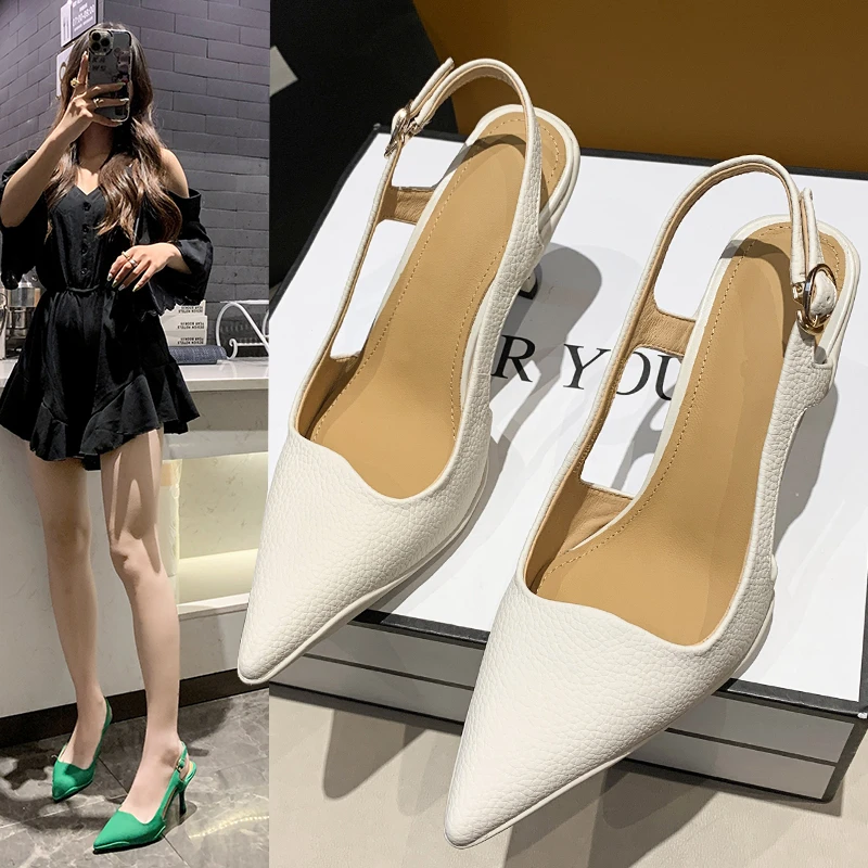 Women Summer New Sexy Simple Casual Temperament Sandals with Pointed Toe and Stilettos Women Shoes High Heel Sandalias De Mujer