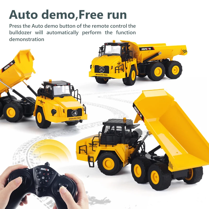 Huina 1553 1/16 Rc Truck 9Ch Remote Control Cars Trucks Electric Engineering Vehicle Construction Model Excavator Toy Kid