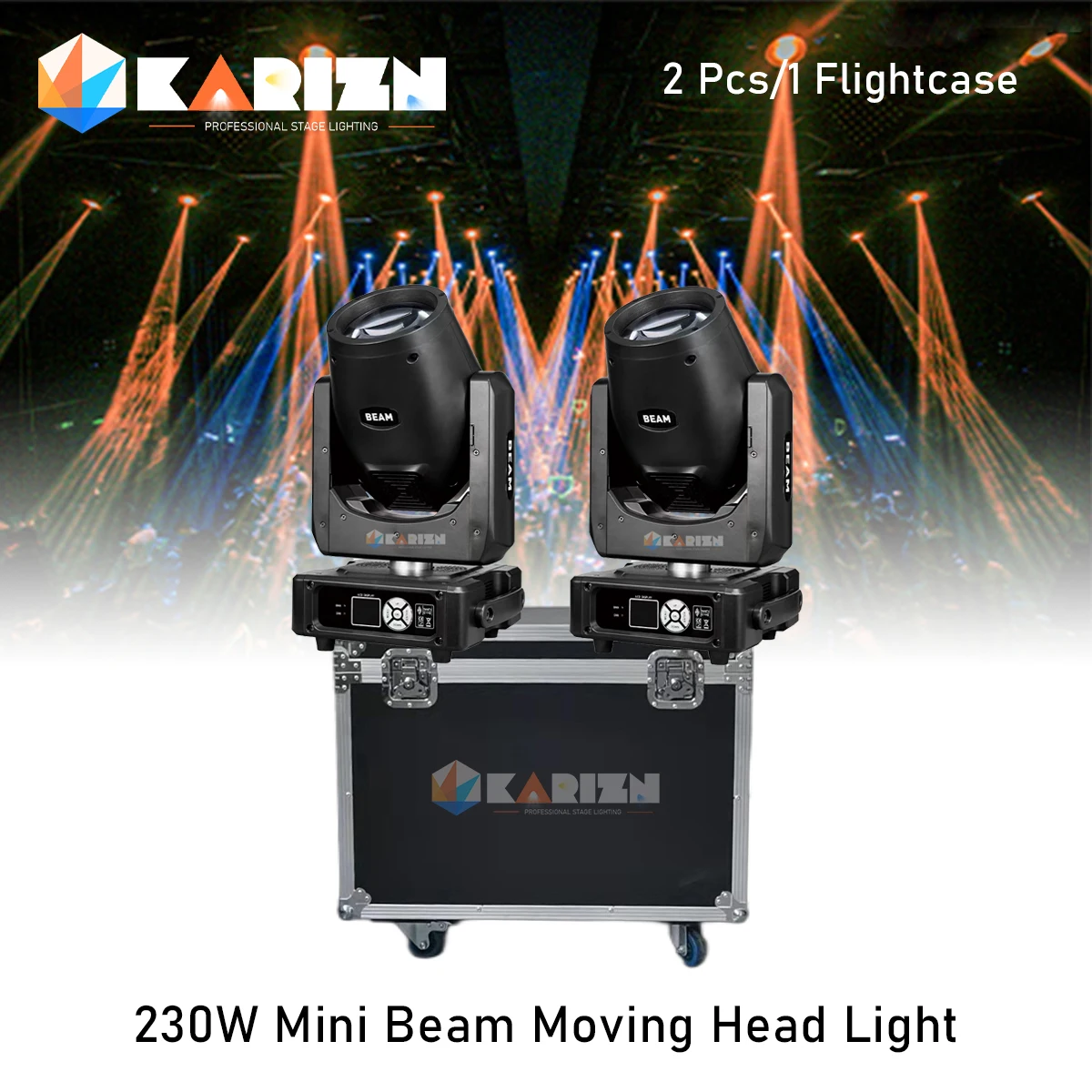 0 Tax 2Pcs Mini Beam 230W 7R Luce A Testa Mobile Con Flightcase Beam 7R Sharpy Beam 230 Stage Disco Light 230W 7R Beam Wash