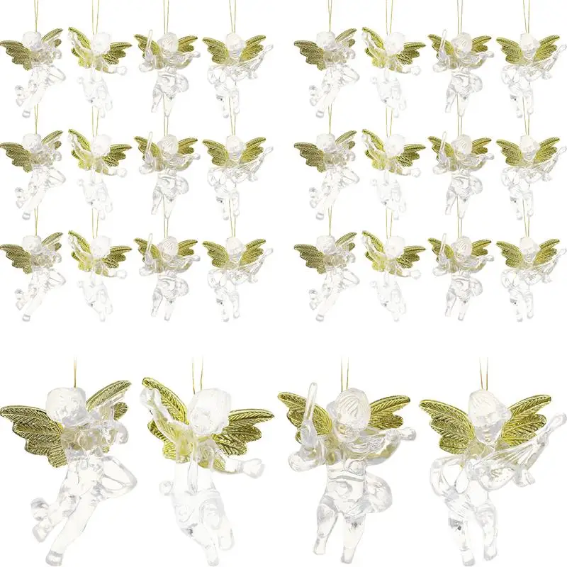 

24 Pcs Christmas Hanging Ornaments Transparent Angel Pendants Chic Decorations for Festival