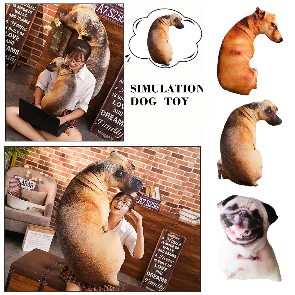 20CM Lovely 3D Puppy Plush Pillow Simulation Dog Plush Stuffed Toy Kids Toy Sofa Bedroom Pillow Home Decoration