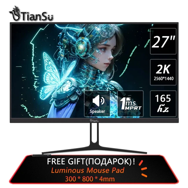 Tiansu-monitores de 27 pulgadas para Gamer, Monitor de ordenador 2k, 165hz,  144hz, IPS, PC, pantalla plana para juegos, 240hz, HDMI, FHD, 16:9 -  AliExpress