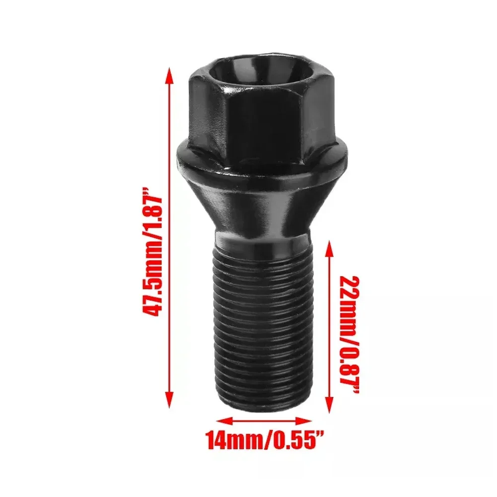 36136890324 For BMW Wheel Nut Stud Bolt M14 X 1.25 Black F25 X3 E70 X5 Fitment: (The Compatibility Is Just For Reference. Pleas