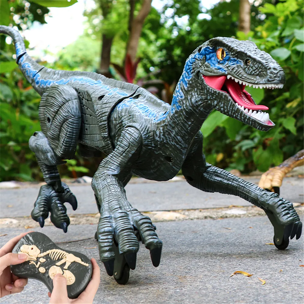 Electric Dinosaur Raptor Velociraptor Remote Control Toys Roar Walking