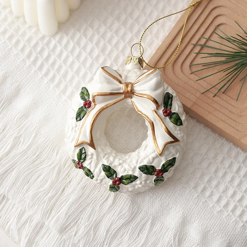 Christmas Decorations Pendants Creative Wreaths Snowflake Ornaments