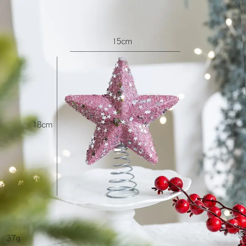 Vibrant Star Tree Topper, Christmas Shining Lamp, Xmas Colorful TopStar Navidad Ornaments