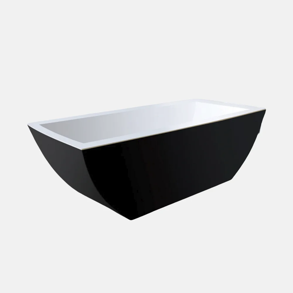 Whole Black Durable Surface Bathtub Big Size Free Standing Luxury Art Style Black Color Bathroom Bath Tub
