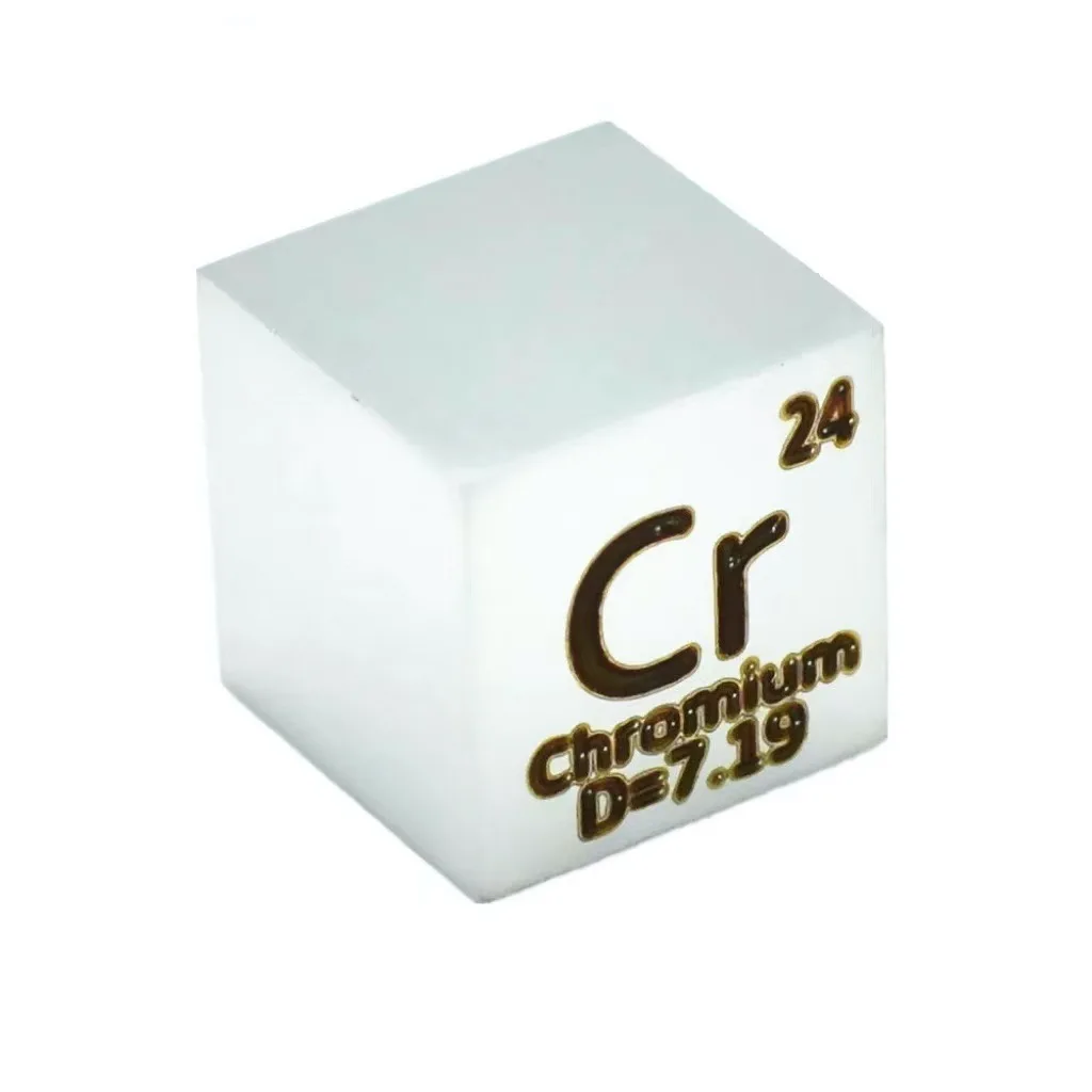 

Chromium metal in the periodic table- Cube Side length is one inch (25.4mm) and weight is about 120g 99.7%
