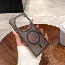 MagSafe - Compatible Clear Hard Acrylic Wireless Charging Phone Case for Xiaomi 17 ProMax (Matte Black)