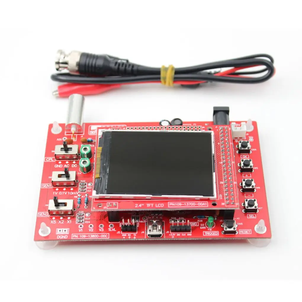 DSO138 Digital Oscilloscope DIY LCD Clear Acrylic Case Electronic Set Red 2