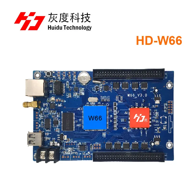 Huidu-único e Duplo Color Led Display Controller Placa de Controle do Módulo de Sinal Led hd W60 hd W62 W63 hd W64 hd W66 Hd-w60 P10 - Image 3