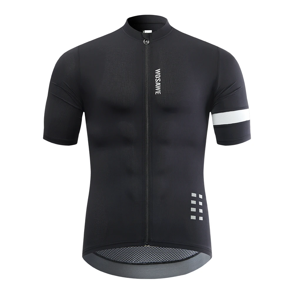 thumbnail image 1 of WOSAWE - Maillot de ciclismo para hombre, manga corta, para verano y otoño, para ciclismo de montaña, de enduro, con cremallera completa, transpirable, para ciclismo de carretera, 1 of 5