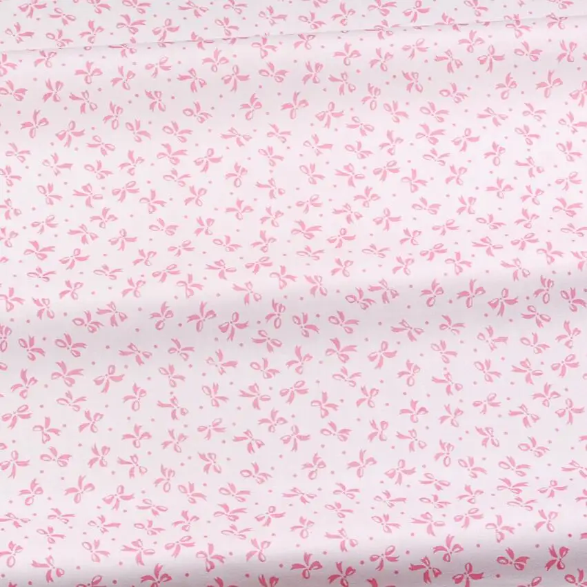 핑크 꽃 줄무늬 활 목화 능 직물 패브릭 DIY 바느질 & 어린이 패치 워크 퀼트 수제 섬유 침구 담요 시트