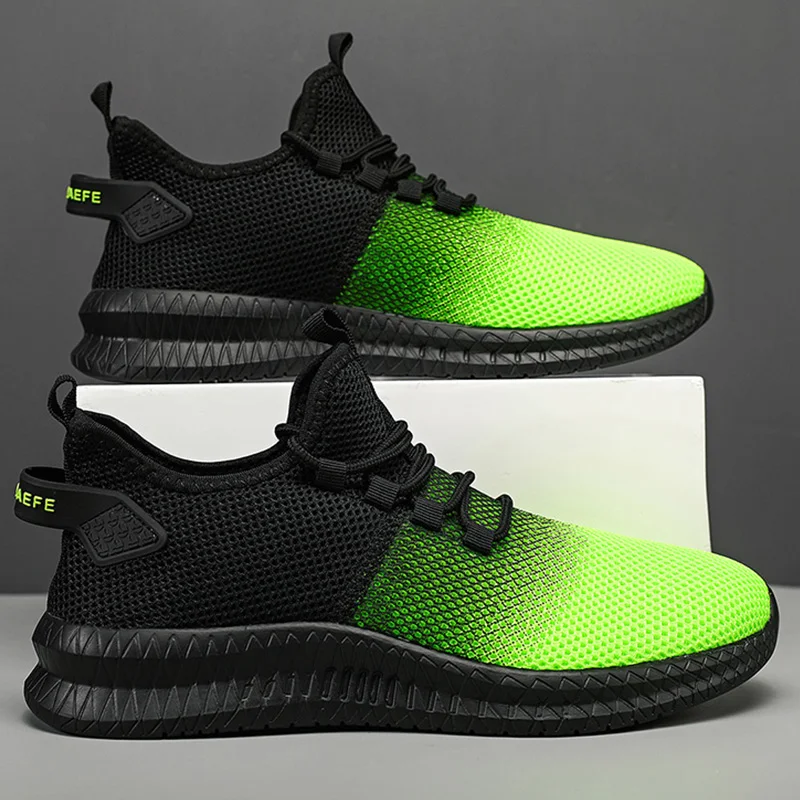 Leichte Herren-Laufschuhe im Freien, atmungsaktive Herren-Sportschuhe mit rutschfester Sohle, Schnürschuhe, Freizeitschuhe, große Größe 2023_voghion.com