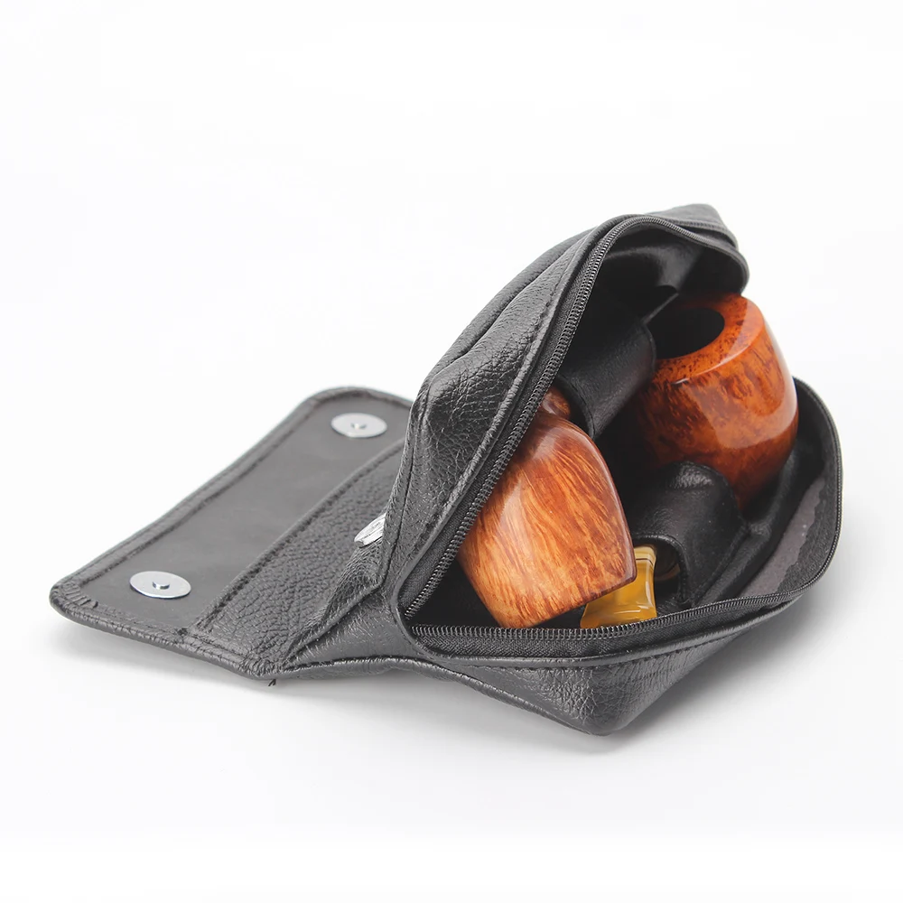 JIBILL Retro PU Leather Tobacco Bag Pipe Pouch Case bag smoking accessories tobacco smoking accessories For 2pcs Tobacco Pipe smoke Clean Tool Smoking Paper Holder Wallet Bag