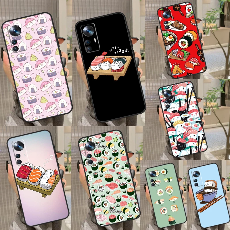 Kawaii Sushi Crowd Design Phone Case