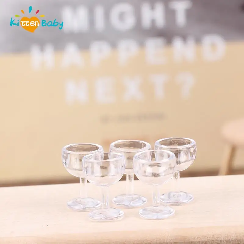 

10Pcs 1/12 Dollhouse Miniature Red Wine Cup Simulation Wine Glass Goblet Kitchen Doll House Decor Toy Mini Furniture Accessories