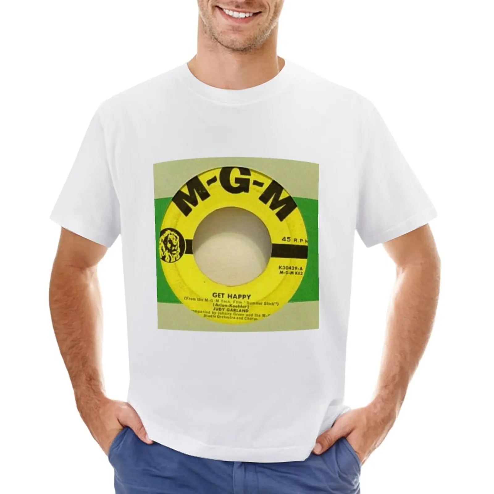 Judy Garland Get Happy Early 50'S 45 Label From Box Set T-Shirt Camicetta Abbigliamento Vintage Abbigliamento Uomo