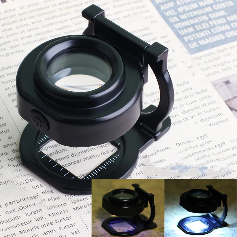 

Magnifier Identification 40X Hd Maintenance Desk Folding Printing Lamp Fabric Warp and Weft Density Mirror Viewing Pigeon Eyes