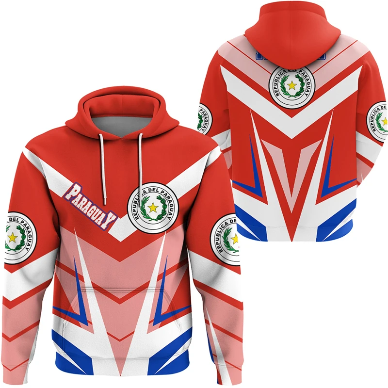 

Paraguay Flag Map Graphic Sweatshirts Fashion National Emblem Hoodies For Men Clothes Coat Of Arms Tracksuit Casual Male Hoody