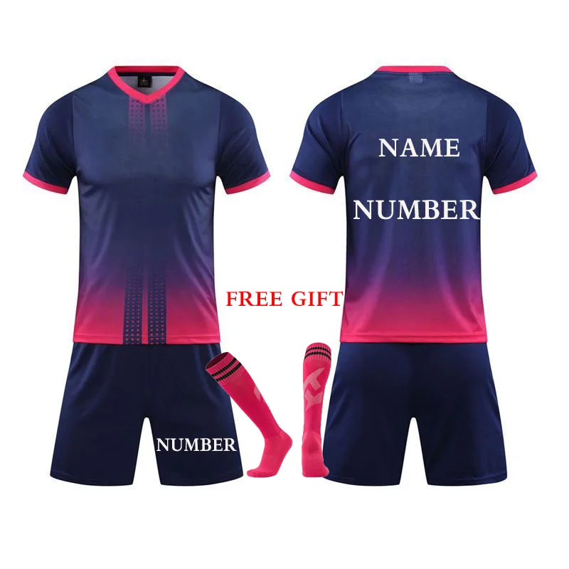 Children Football Jerseys Men Boys Soccer Clothes Sets Short Sleeve Kids Football Uniforms Adult Kids Soccer Tracksuit Jersey