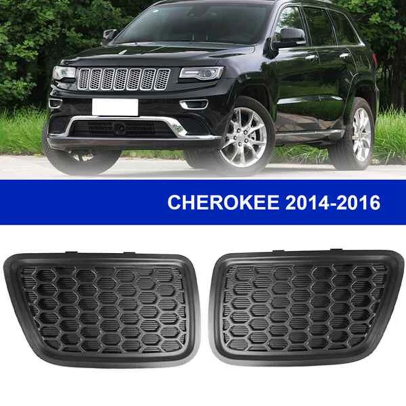 1 Pair LH+RH Front Lower Grille Tow Hook Cover Insert Bezel For Jeep Grand Cherokee 2014- 68143099AC 68143098AC