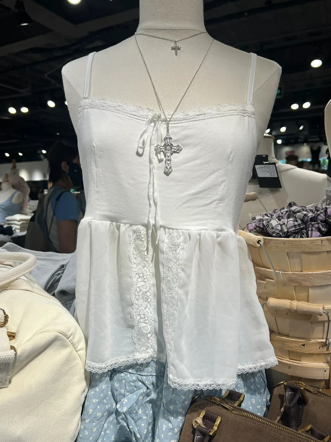 

Милая Кружевная отделка, прозрачная сетчатая майка, женский летний белый Хлопковый укороченный топ без рукавов с бантом, однотонный винтажный милый летний топ Y2k