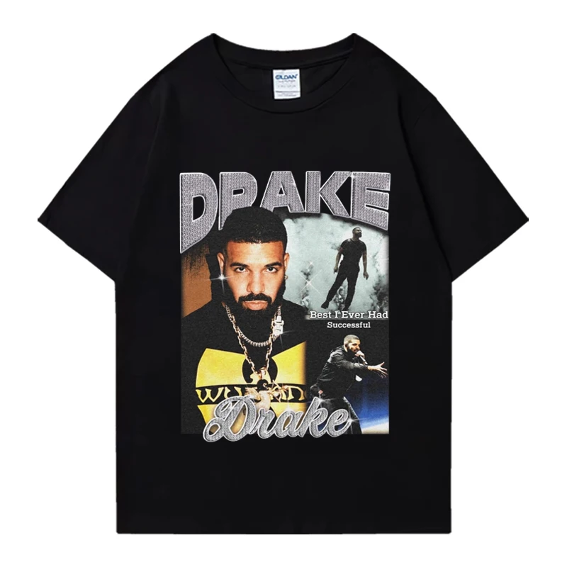 

Hot rapper Drake Vintage 90s Y2k print T shirt Men Women summer Oversized Hip Hop short sleeve T-shirts Unisex 100% Cotton Tops