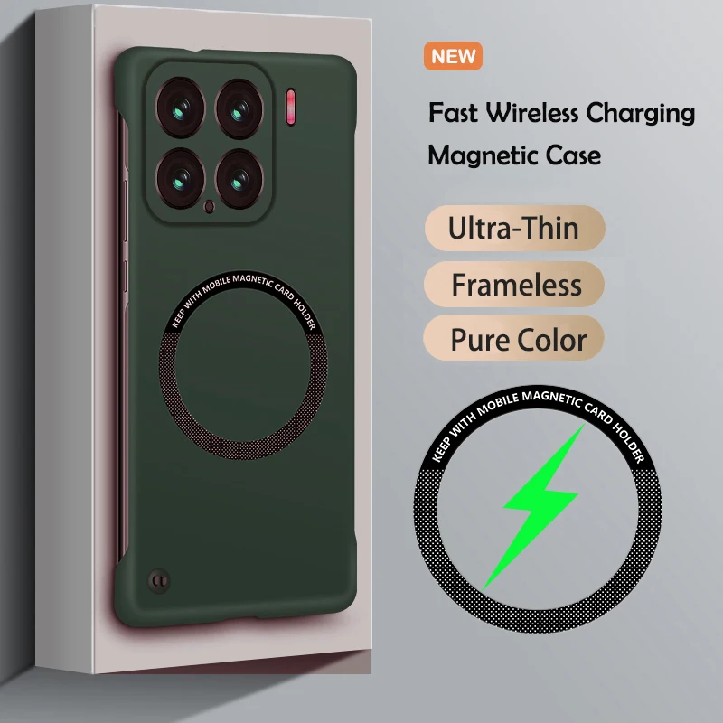 Slim Magnetic Frameless Solid Color Shockproof Phone Case