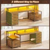 Home Office Desk with File Drawer & Power Outlet, 66'' Computer Desk with 5 Drawer, Storage Shelves, Printer Cabinet 4