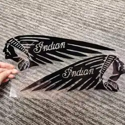 2PCS Motorcycle Cool Stickers Indian Badge Moto Fuel Tank Left Right Side LOGO Racing Helmet Decals Decor Car Accessories PVC