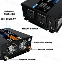SOECOPO 20000W ensemble complet de système solaire 500W panneau solaire, onduleur (2 prises) 12V/24V 110V/220V, contrôleur 100A maison, Camping 5