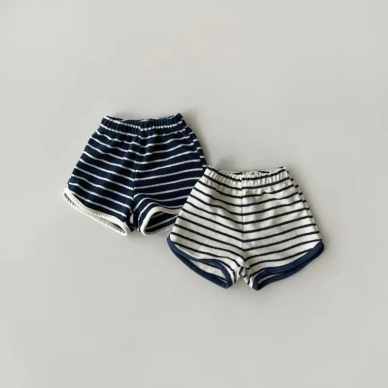 Summer New Baby Plaid Shorts Cotton Breathable Kids Casual Shorts Fashion Girls Striped Pants Comfortable Baby Boy
