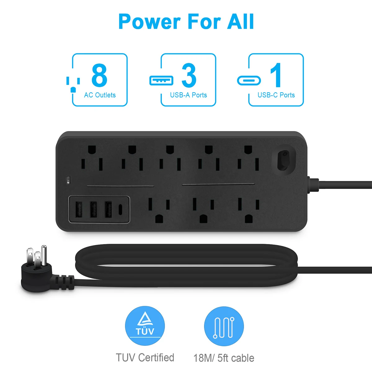 12-Port Power Strip with Surge Protection 6