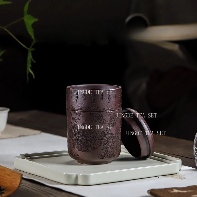 150ml Purple Mud Xianju Kuaike Cup Simple and Portable Travel Tea Set Storage Bag Purple Clay Tea Cup Set Drinking Utensils