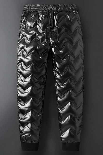Shiny Quilted Skinny Sweatpants Trousers 5