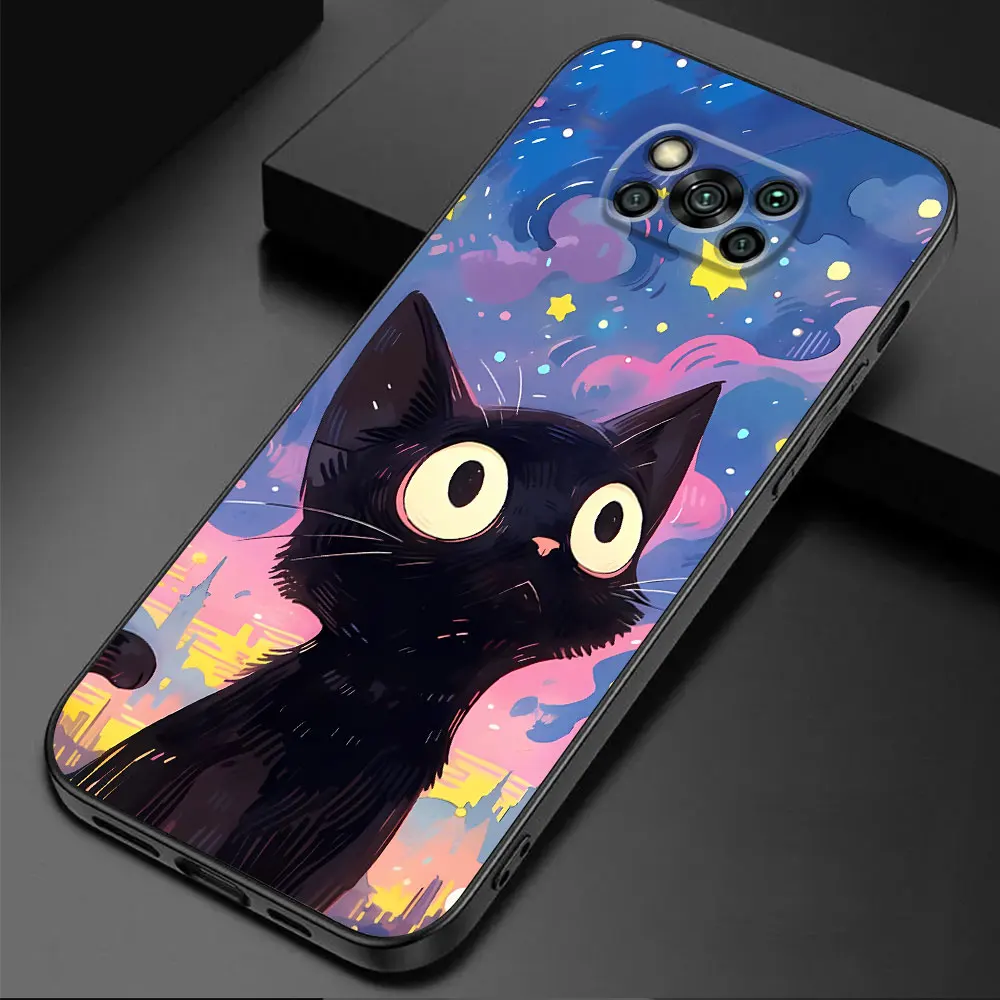 Starry Sky Cat Silicone Phone Case