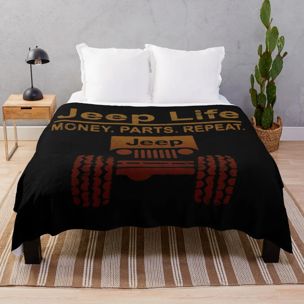 Jeep Life Offroad Willys Wrangler Cherokee RubiconThrow Blanket Knitted Blanket Fluffy Blanket