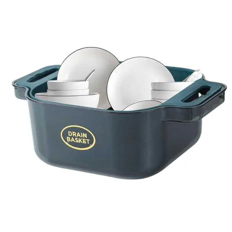 

Корзина для мытья фруктов, кухонная овощная Штабелируемая корзина для мытья, чаша, дуршлаг для дома, товары для уборки посуды