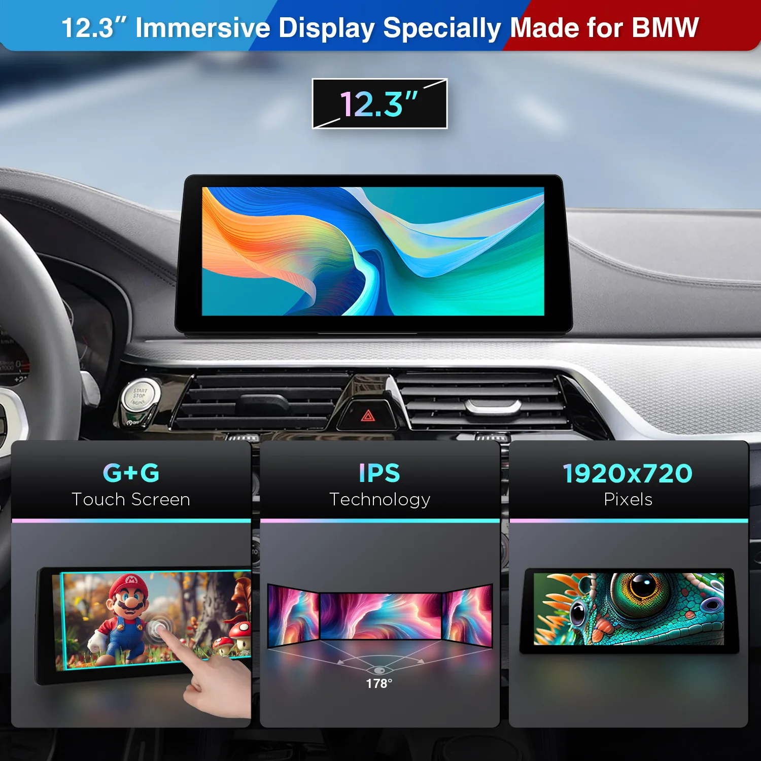 XTRONS 12.3" Android 14 8+128GB Car Multimedia Player for BMW 5 Series G30 G31 EVO System Stereo with CarPlay Android Auto EA4G - Image 5