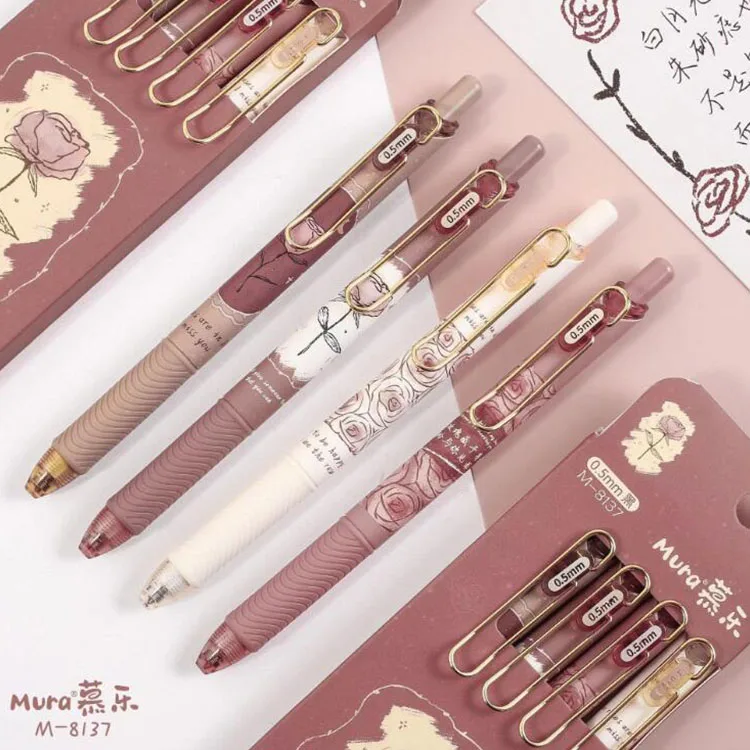 

36 pcs/lot Kawaii Rose Gel Pen Set Cute 0.5mm Black ink Neutral Pens Promotional Gift Stationery School Supplies