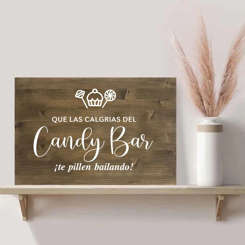 Spanish Candy Bar Wedding Board Sticker Decal Art Confeti Festival Signs Te Pillen Bailando Party Vinyl Home Decor wall stickers
