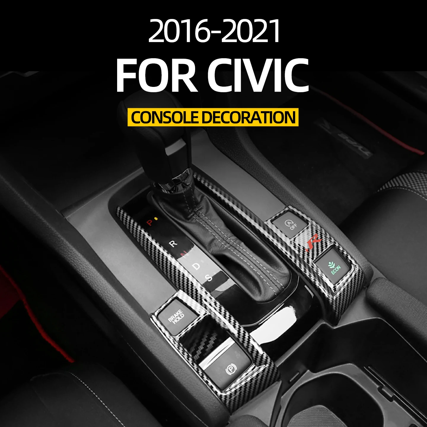 For ﻿HONDA 10th CIVIC SEDAN HATCHBACK AT Gear transmission decorative sticker interior accessories